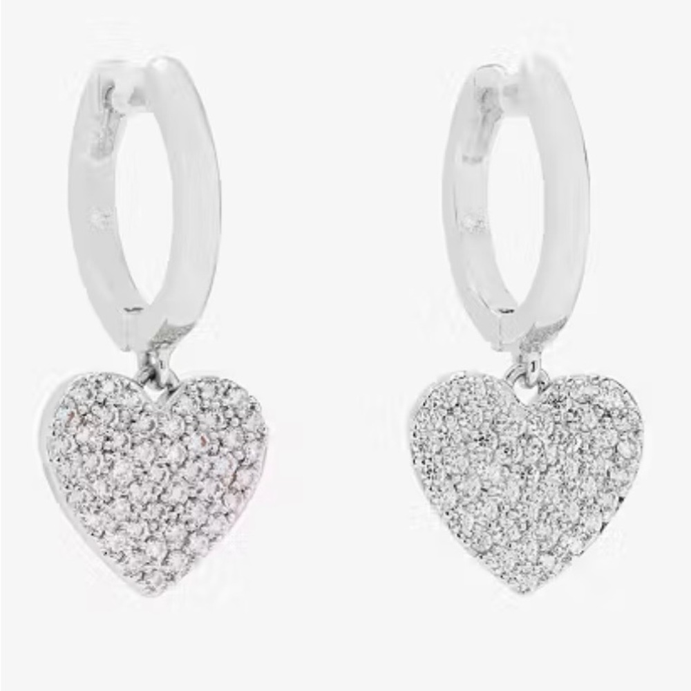Kate Spade Yours Truly Pave Heart Drop Earrings